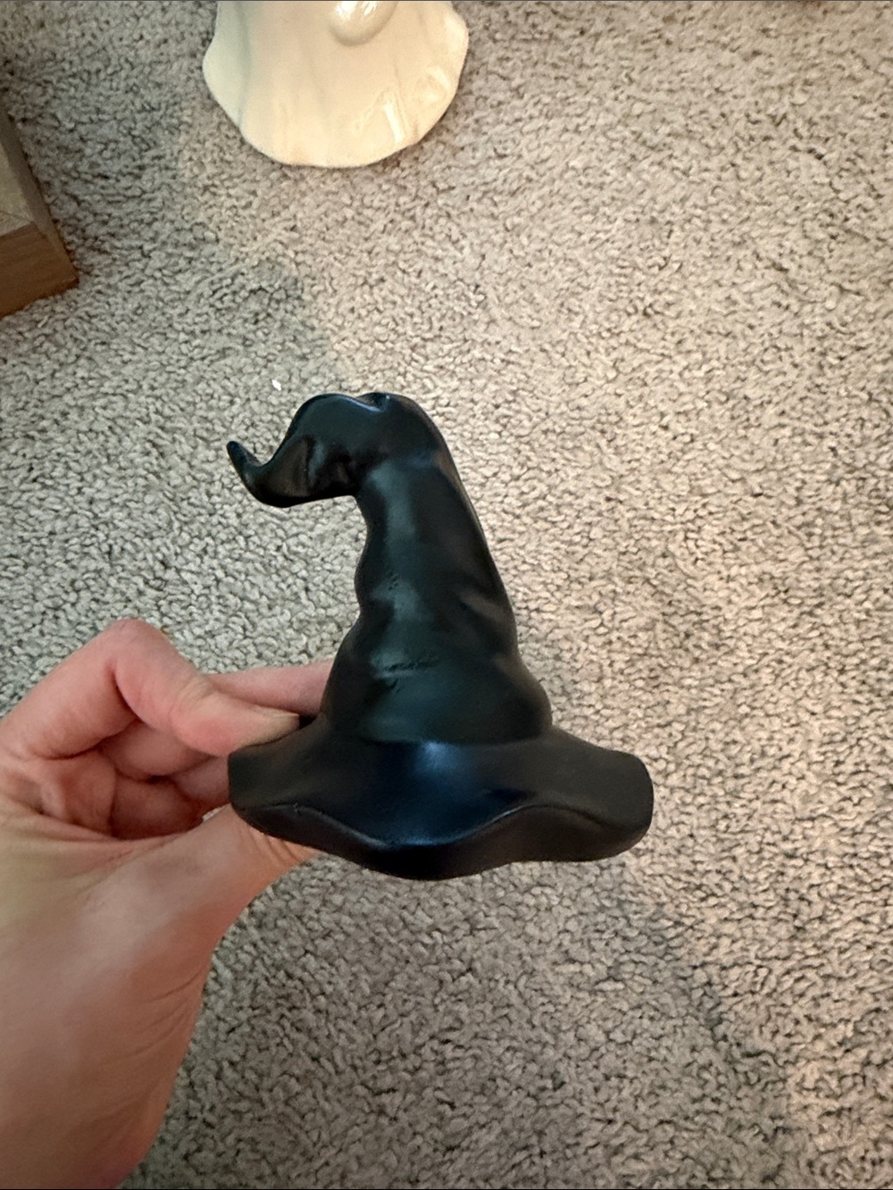 Black Witch Hat Figurine - Decorative Accent